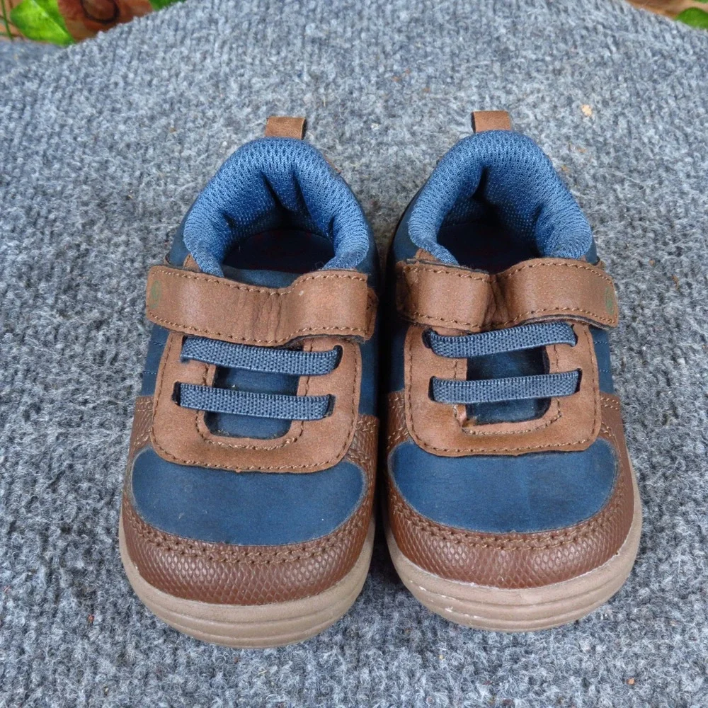 Surprize by Stride Rite Killian Baby Boys Sneakers Sz 4 Walking Shoes Brown Blue